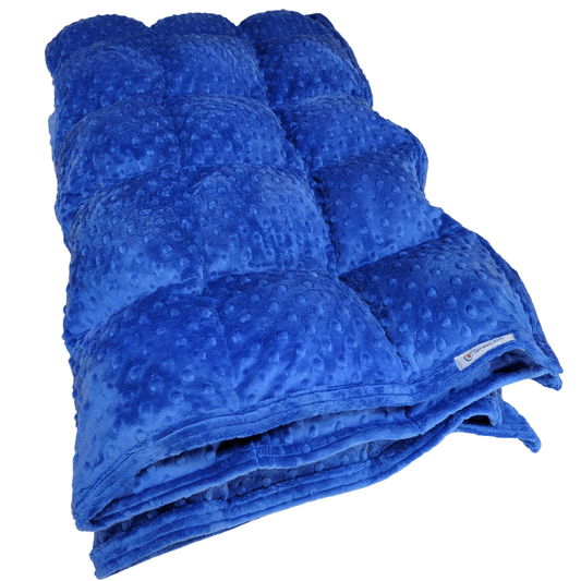 Custom Cuddle Weighted Blanket - Dimple Electric Blue